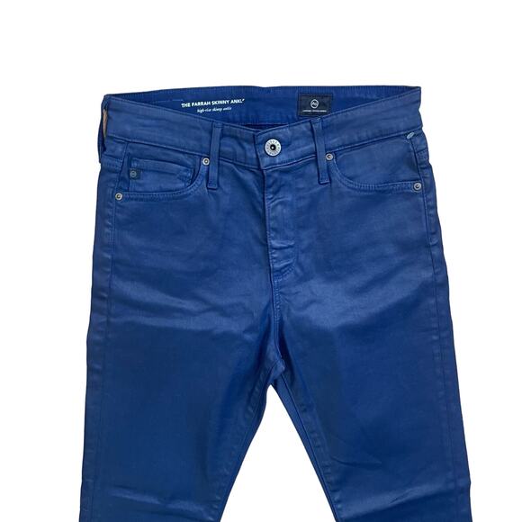 AG Womens Farrah Skinny Fit Jeans Blue Leather Size 25 - Picture 4 of 9